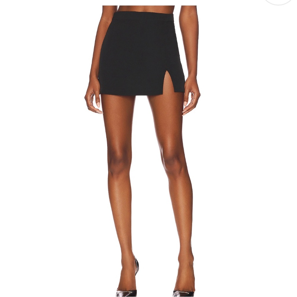 Steve Madden Black Mini Skirt with Front Slit